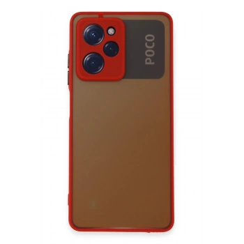 Mey İthalat®   Poco X5 Pro 5G Kılıf Montreal Silikon Kapak - Kırmızı