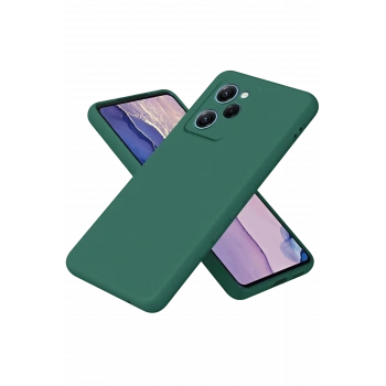 Mey İthalat®   Poco X5 Pro 5G Nano içi Kadife Silikon - Koyu Yeşil