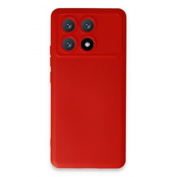 Mey İthalat®   Poco X6 Pro Kılıf Nano içi Kadife Silikon - Kırmızı