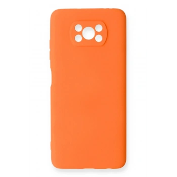 Mey İthalat®   Pocophone X3 Kılıf Nano içi Kadife Silikon - Turuncu