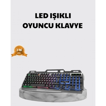 Mey İthalat® Profesyonel  Klavye Mouse Seti – RGB Işıklı, Türkçe Q, DPI Ayarlı, Dayanıklı Gövde