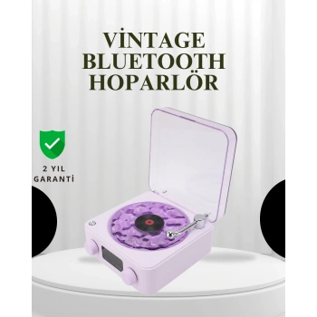 Mey İthalat® Projektörlü Gece Lambalı Retro Hoparlör – Taşınabilir Bluetooth Speaker