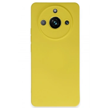 Mey İthalat®  Realme 11 Pro Kılıf Nano içi Kadife Silikon - Sarı