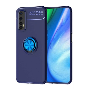 Mey İthalat®  Realme 7 Kılıf Range Yüzüklü Silikon - Mavi