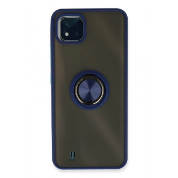 Mey İthalat®  Realme C11 2021 Kılıf Montreal Yüzüklü Silikon Kapak - Lacivert