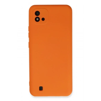Mey İthalat®  Realme C11 2021 Kılıf Nano içi Kadife Silikon - Turuncu
