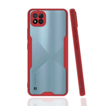 Mey İthalat®  Realme C11 2021 Kılıf Platin Silikon - Kırmızı