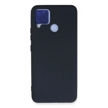 Mey İthalat®  Realme C15 Kılıf Nano içi Kadife Silikon - Lacivert