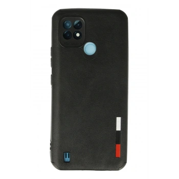 Mey İthalat®  Realme C21 Kılıf Loop Deri Silikon - Siyah
