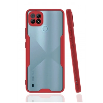 Mey İthalat®  Realme C21 Kılıf Platin Silikon - Kırmızı