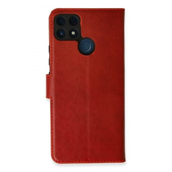 Mey İthalat®  Realme C25 Kılıf Trend S Plus Kapaklı Kılıf - Kırmızı