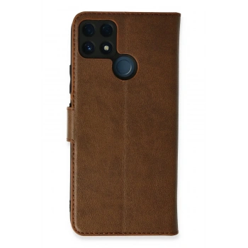 Mey İthalat®  Realme C25 Kılıf Trend S Plus Kapaklı Kılıf - Taba