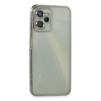 Mey İthalat®  Realme C35 Kılıf  Lensli Silikon - Gümüş