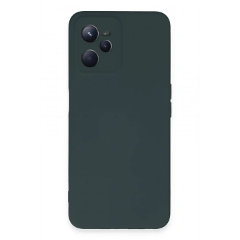 Mey İthalat®  Realme C35 Kılıf Nano içi Kadife Silikon - Koyu Yeşil