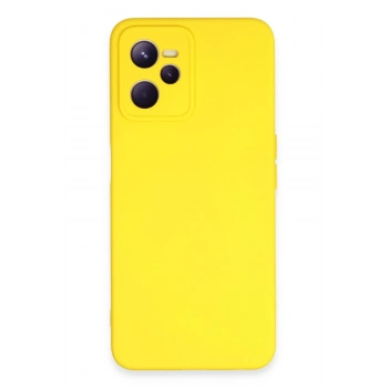 Mey İthalat®  Realme C35 Kılıf Nano içi Kadife Silikon - Sarı
