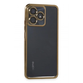 Mey İthalat® Realme C53 Kılıf Lensli Silikon - Gold
