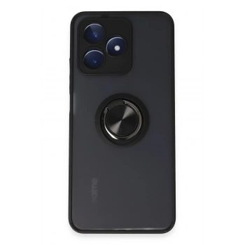 Mey İthalat®  Realme C53 Kılıf Montreal Yüzüklü Silikon Kapak - Siyah
