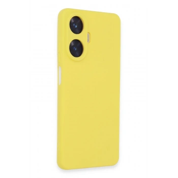 Mey İthalat®  Realme C55 Kılıf Nano içi Kadife Silikon - Sarı