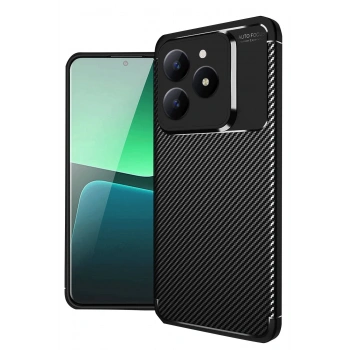 Mey İthalat®  Realme C61 Kılıf Auto Focus Karbon Kapak - Siyah