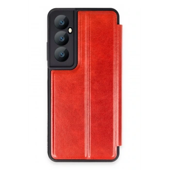 Mey İthalat®  Realme C65 Kılıf Flip Cover - Kırmızı