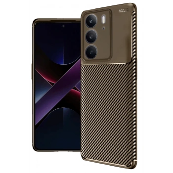 Mey İthalat®  Realme C75 4G Auto Focus Karbon Kapak - Kahverengi