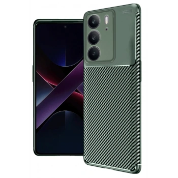 Mey İthalat®  Realme C75 4G Auto Focus Karbon Kapak - Koyu Yeşil