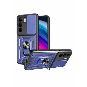 Mey İthalat®  Realme C75 4G Kılıf Pars Lens Yüzüklü Silikon - Lacivert
