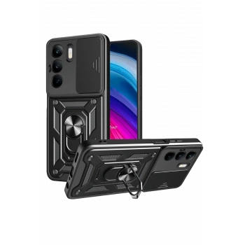 Mey İthalat®  Realme C75 4G Kılıf Pars Lens Yüzüklü Silikon - Siyah