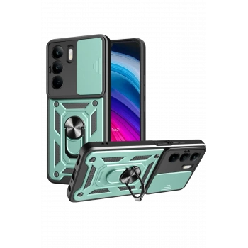 Mey İthalat®  Realme C75 4G Kılıf Pars Lens Yüzüklü Silikon - Yeşil