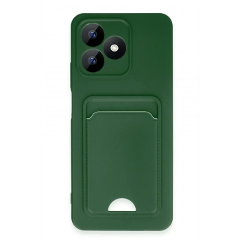 Mey İthalat®  Realme Note 50 4G Kılıf Kelvin Kartvizitli Silikon - Koyu Yeşil
