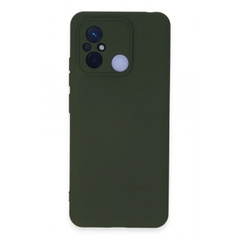 Mey İthalat®   Redmi 12C Kılıf Nano içi Kadife Silikon - Koyu Yeşil