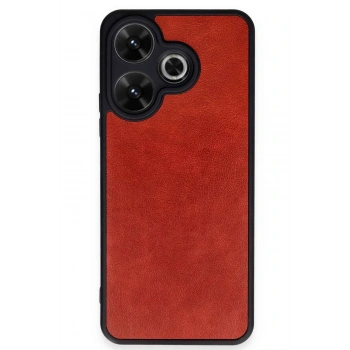 Mey İthalat®   Redmi 13 4G Kılıf Aras Deri Kapak - Kırmızı