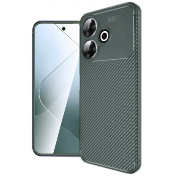 Mey İthalat®   Redmi 13 4G Kılıf Auto Focus Karbon Kapak - Koyu Yeşil