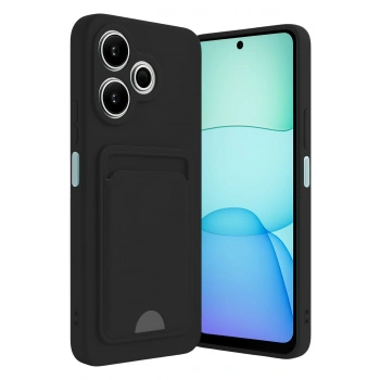 Mey İthalat®   Redmi 13 4G Kılıf Kelvin Kartvizitli Silikon - Siyah