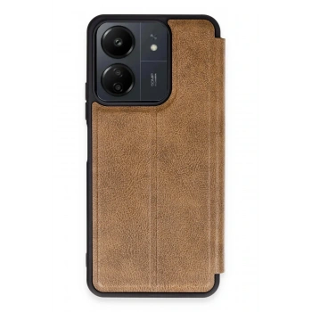 Mey İthalat®   Redmi 13C Kılıf Flip Cover - Taba