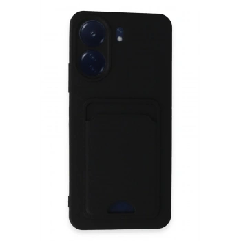 Mey İthalat®   Redmi 13C Kılıf Kelvin Kartvizitli Silikon - Siyah