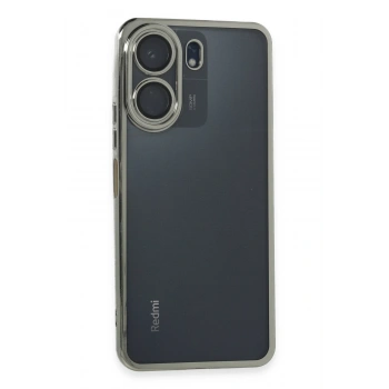 Mey İthalat® Redmi 13C Kılıf Lensli Silikon - Gümüş