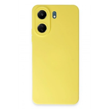 Mey İthalat®   Redmi 13C Kılıf Nano içi Kadife Silikon - Sarı