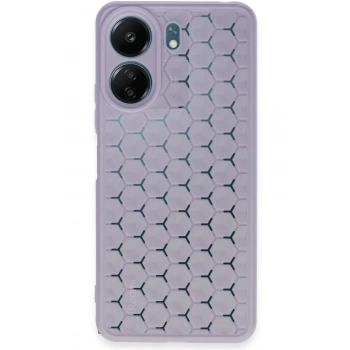 Mey İthalat®   Redmi 13C Kılıf Petek Silikon Kapak - Lila