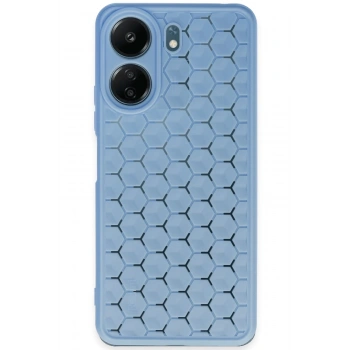 Mey İthalat®   Redmi 13C Kılıf Petek Silikon Kapak - Mavi