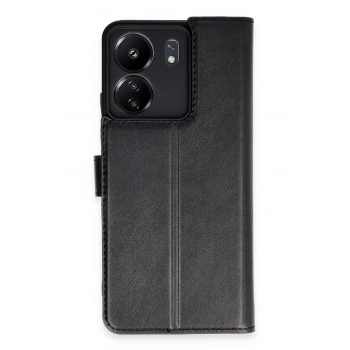 Mey İthalat®   Redmi 13C Kılıf Trend S Plus Kapaklı Kılıf - Siyah