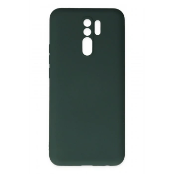 Mey İthalat® Redmi 9 Kılıf Nano içi Kadife Silikon - Koyu Yeşil