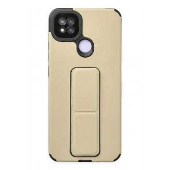 Mey İthalat®   Redmi 9C Kılıf Mega Standlı Silikon - Gold