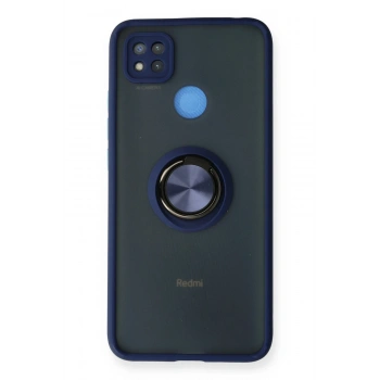 Mey İthalat®   Redmi 9C Kılıf Montreal Yüzüklü Silikon Kapak - Lacivert