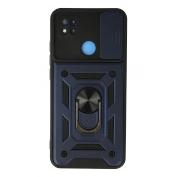 Mey İthalat® Redmi 9C Kılıf Pars Lens Yüzüklü Silikon - Lacivert
