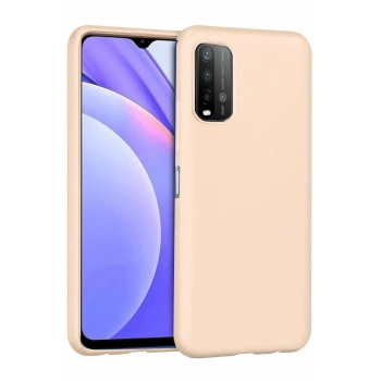 Mey İthalat®   Redmi 9T Kılıf Nano içi Kadife Silikon - Pudra