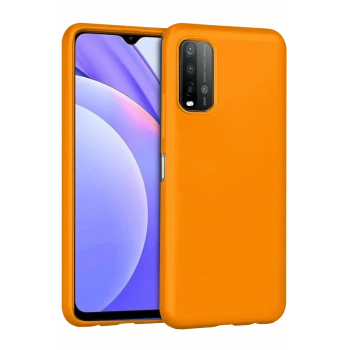 Mey İthalat®   Redmi 9T Kılıf Nano içi Kadife Silikon - Turuncu