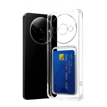 Mey İthalat®   Redmi A3 4G Kılıf Kart Şeffaf Silikon - Şeffaf