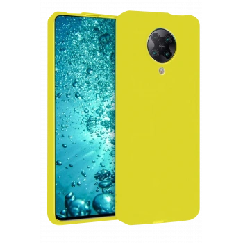 Mey İthalat®   Redmi K30 Pro Kılıf Nano içi Kadife Silikon - Sarı