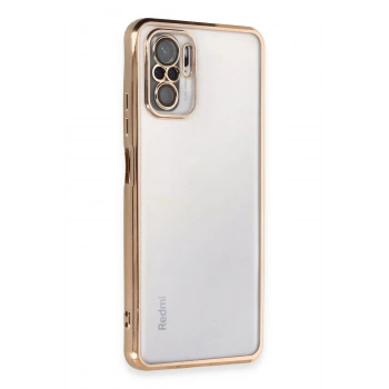 Mey İthalat®   Redmi Note 10 Kılıf  Lensli Silikon - Gold